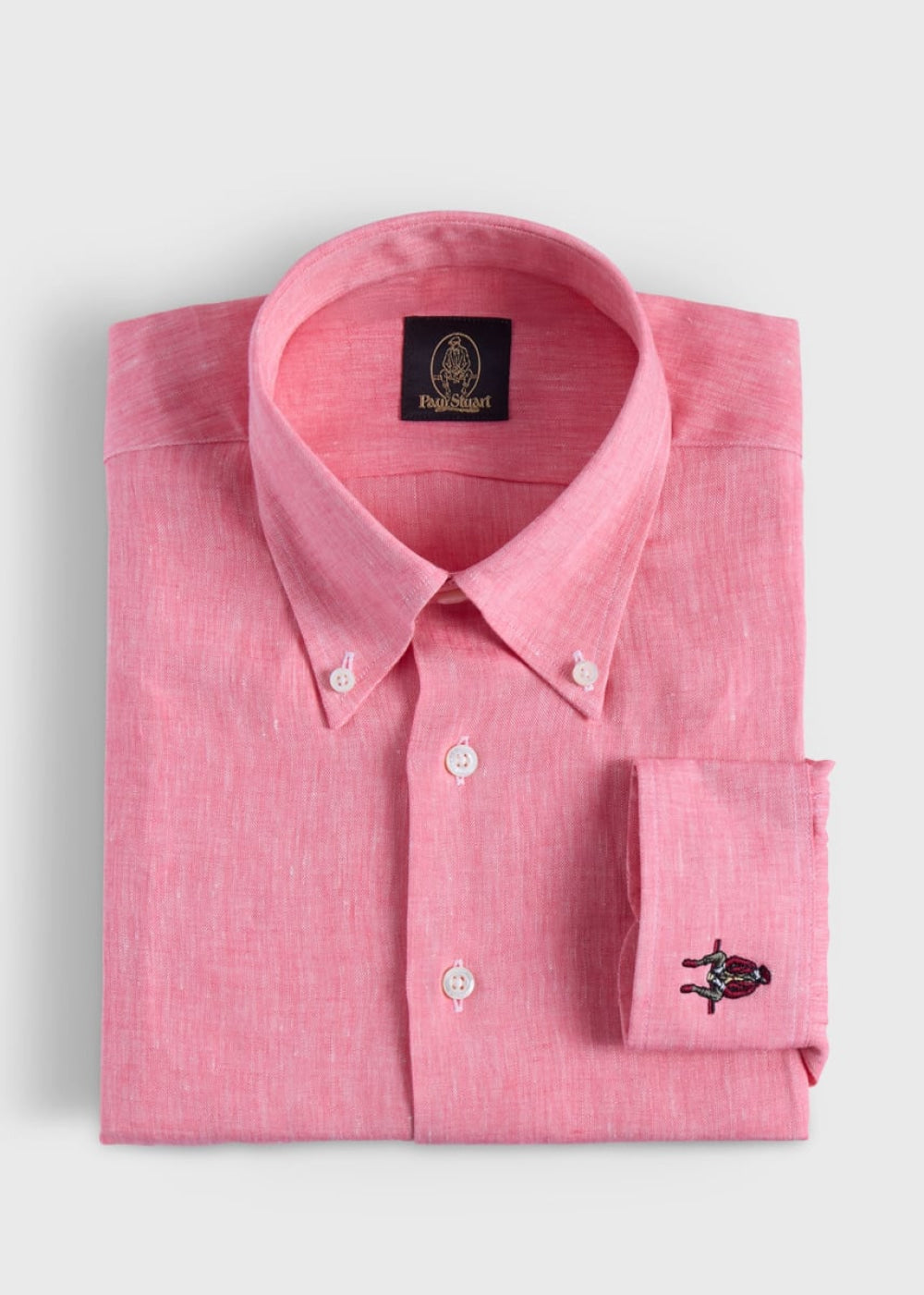 Linen Logo Sport Shirt - Red - Collared Shirt