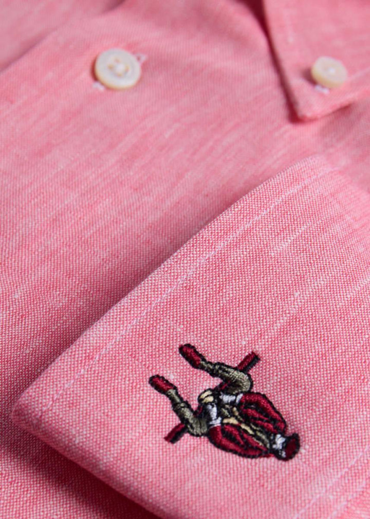 Linen Logo Sport Shirt - Red - Collared Shirt
