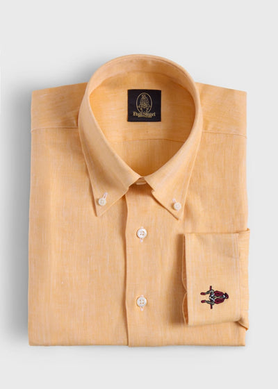 Linen Logo Sport Shirt - Yellow - Collared Shirt