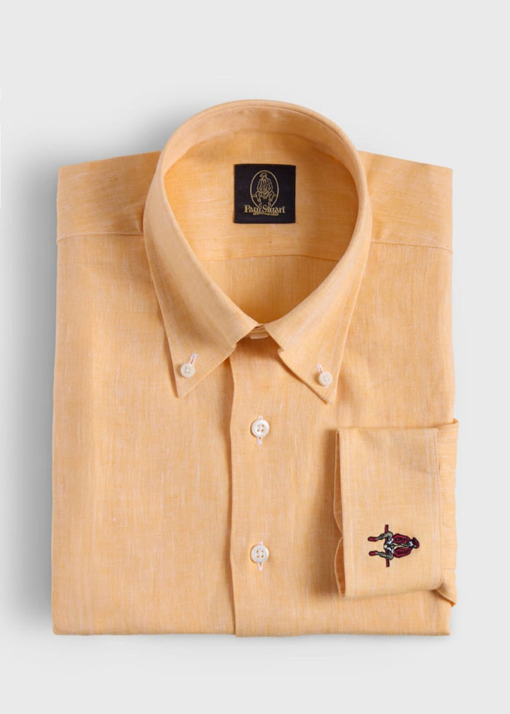 Linen Logo Sport Shirt - Yellow - Collared Shirt
