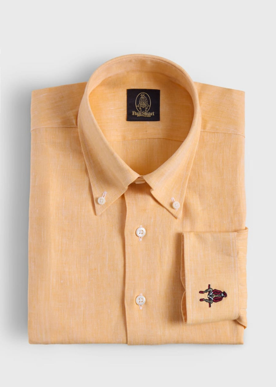 Linen Logo Sport Shirt - Yellow - Collared Shirt