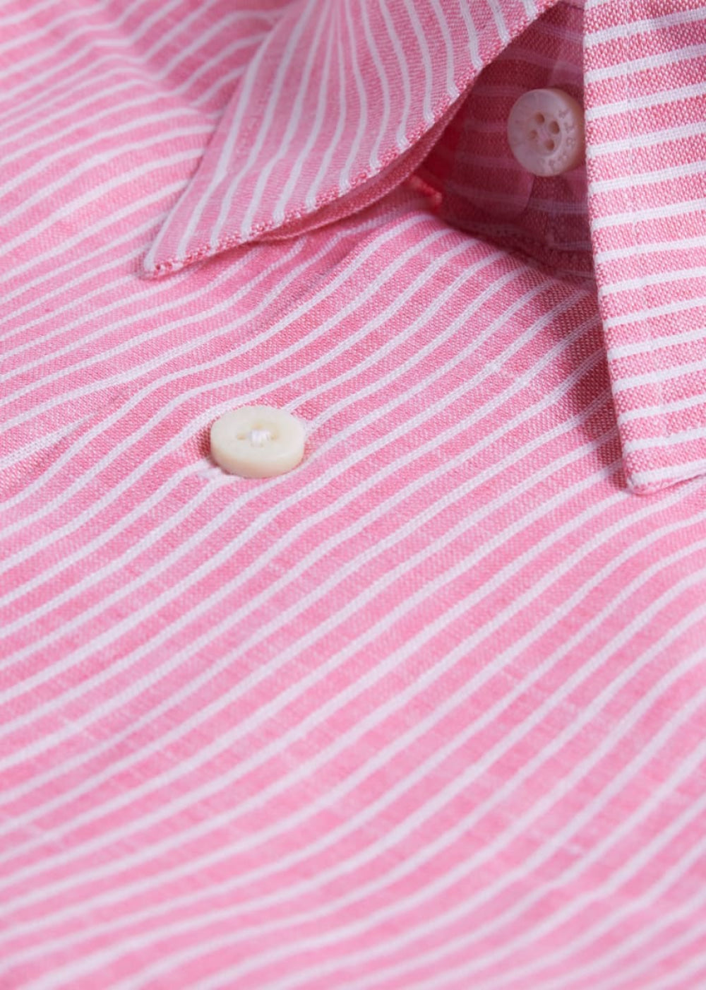 Linen Pencil Stripe Sport Shirt - Watermelon - Collared Shirt