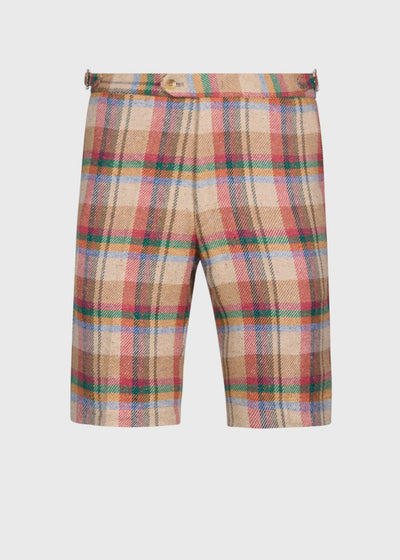 Linen Plaid Bermuda Short - Tan/Multi - Bermuda Short