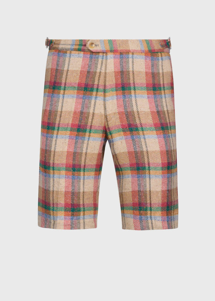 Linen Plaid Bermuda Short - Tan/Multi - Bermuda Short
