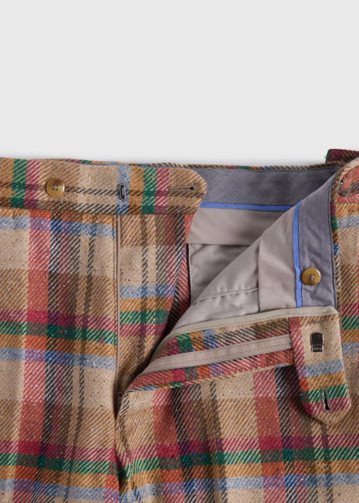 Linen Plaid Bermuda Short - Tan/Multi - Bermuda Short