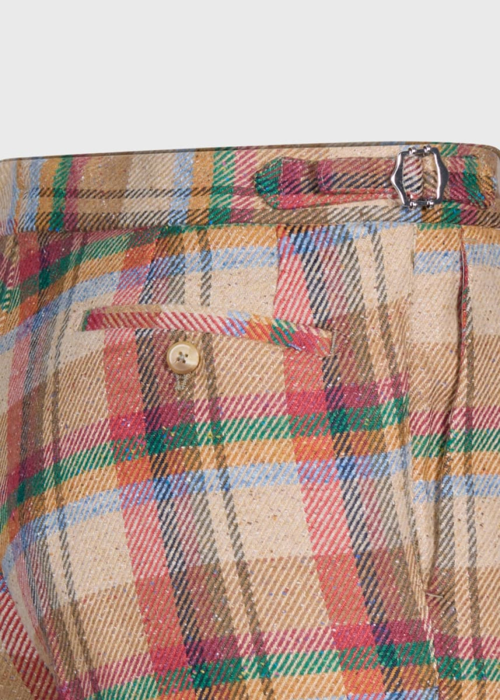 Linen Plaid Bermuda Short - Tan/Multi - Bermuda Short