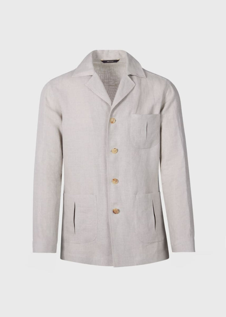 Linen Safari Jacket - Natural - 46 - Blazer