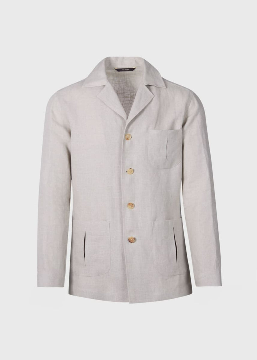 Linen Safari Jacket - Natural - 46 - Blazer
