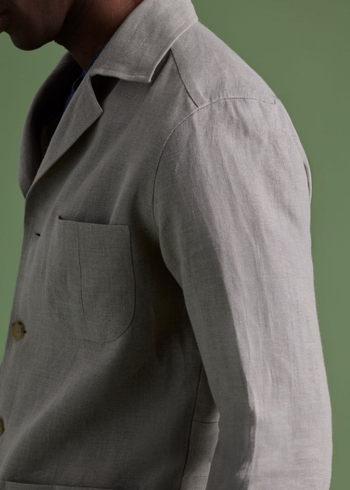 Linen Safari Jacket - Natural - 46 - Blazer