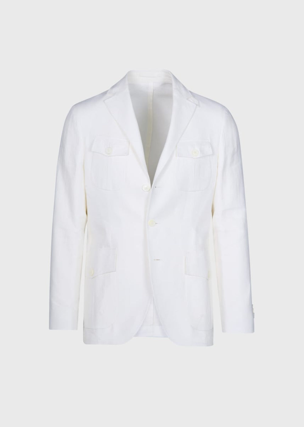 Linen Safari Jacket - White - Blazer