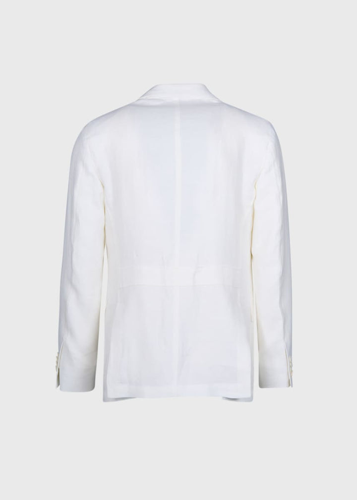 Linen Safari Jacket - White - Blazer