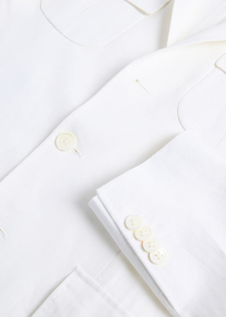 Linen Safari Jacket - White - Blazer