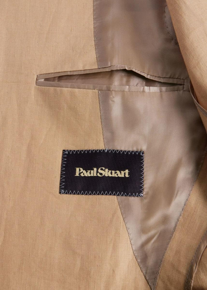 Linen Shawl Collar Dinner Jacket - Tan - Blazer