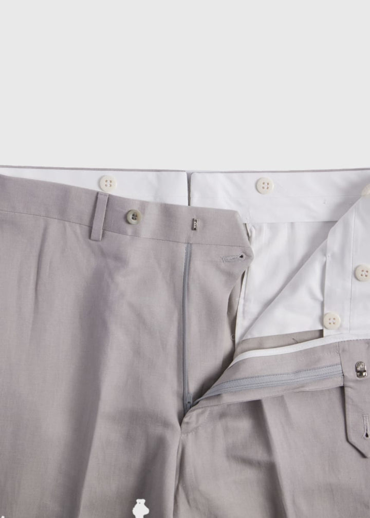 Linen & Silk James Dress Trouser - Grey - 42 - Trouser