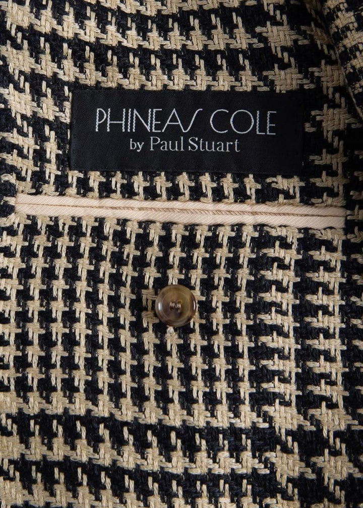 Linen & Silk Plaid Jacket - Black/Tan - Blazer