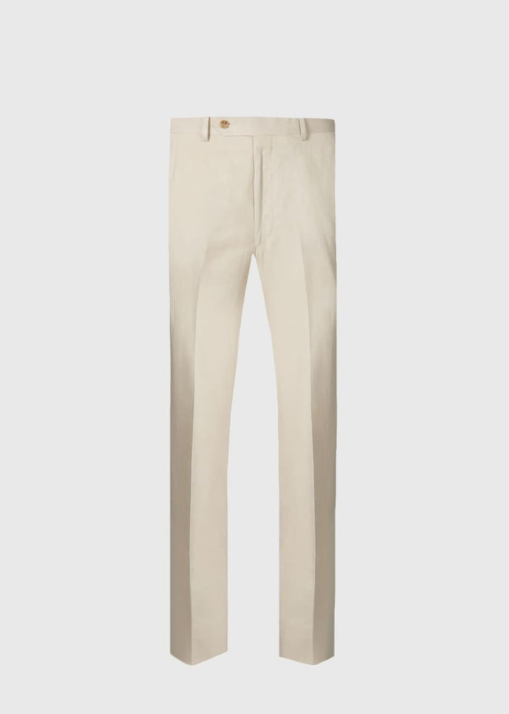 Linen/Silk Solid Dress Trouser - light tan - Trouser