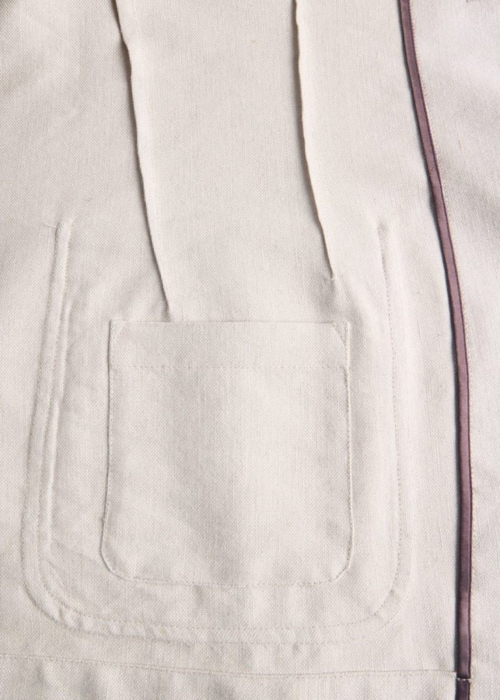 Linen Technical Canvas Jacket - Natural - Jacket