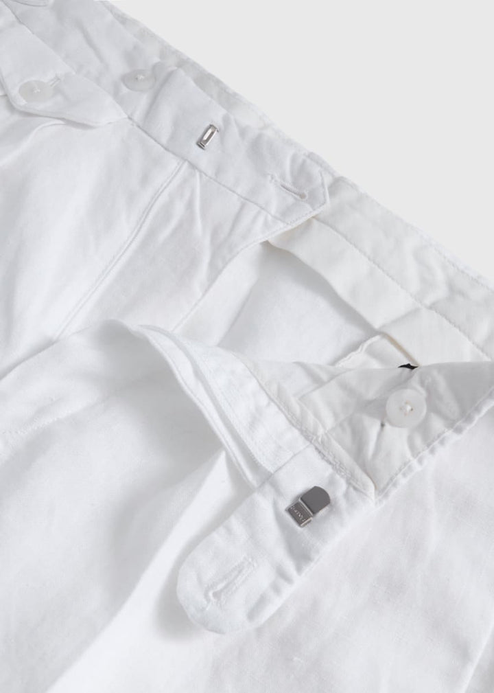 Linen Walk Short - White - Shorts