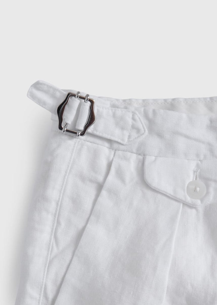 Linen Walk Short - White - Shorts