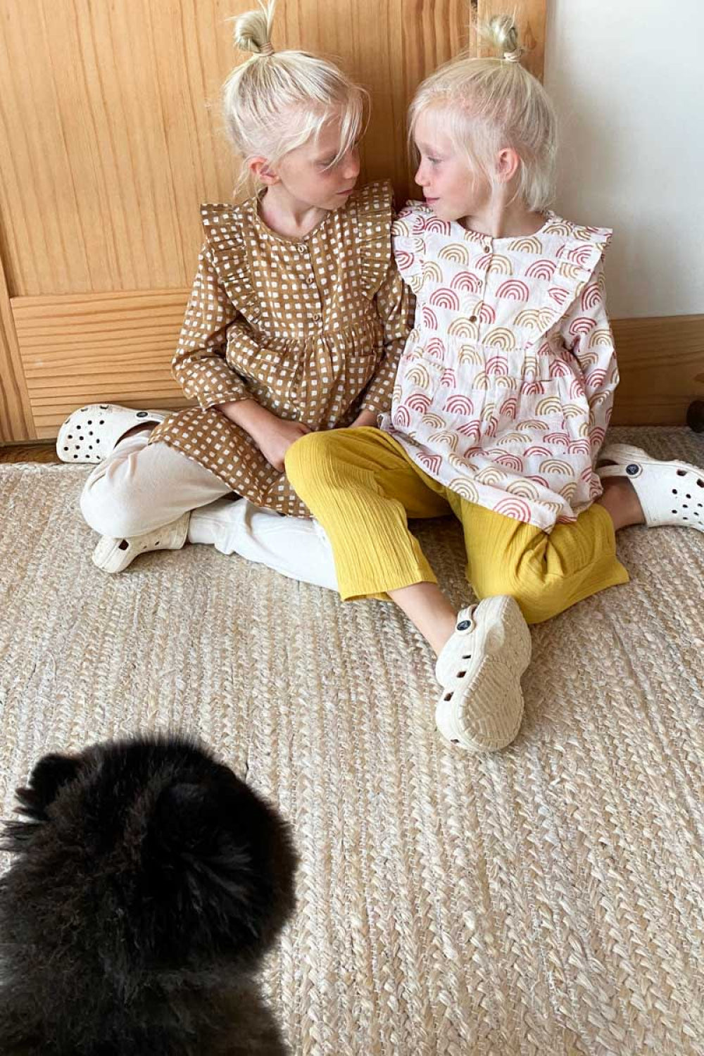 Little Fry Little Dress - Ochre Gingham Organic - Dresses
