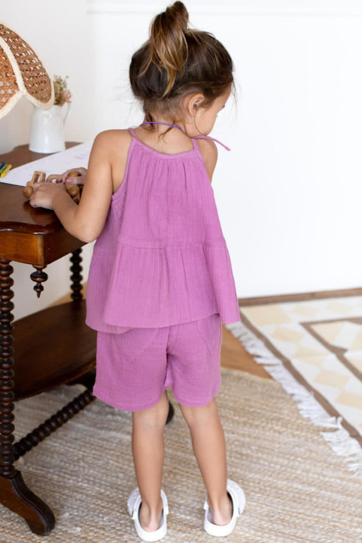 Little Fry Sunshine Shorts - Bon Pink Organic - Shorts