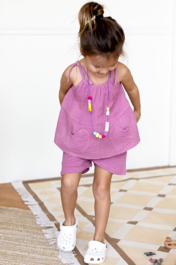 Little Fry Sunshine Shorts - Bon Pink Organic - Shorts