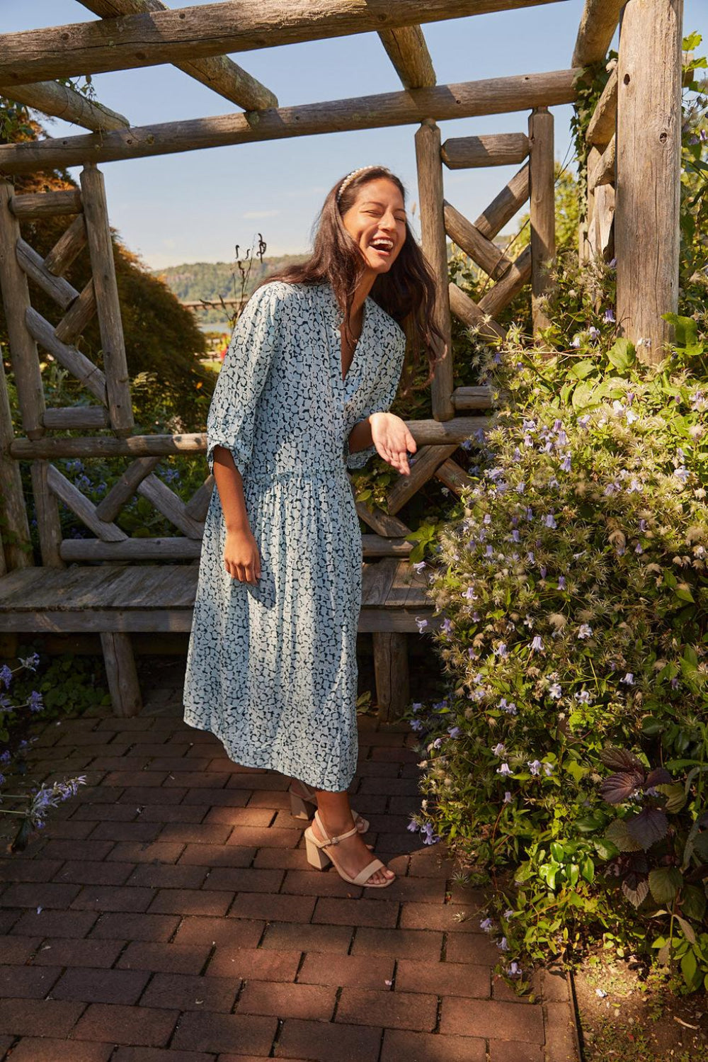 Liza Midi Ruffle Shirt Dress - Deep Dive - Dresses