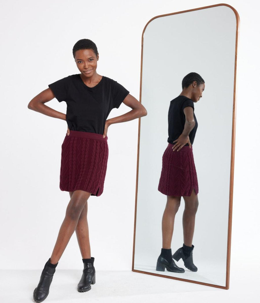Lizzy Sweater Skirt - Maroon - 2XL - Skirt