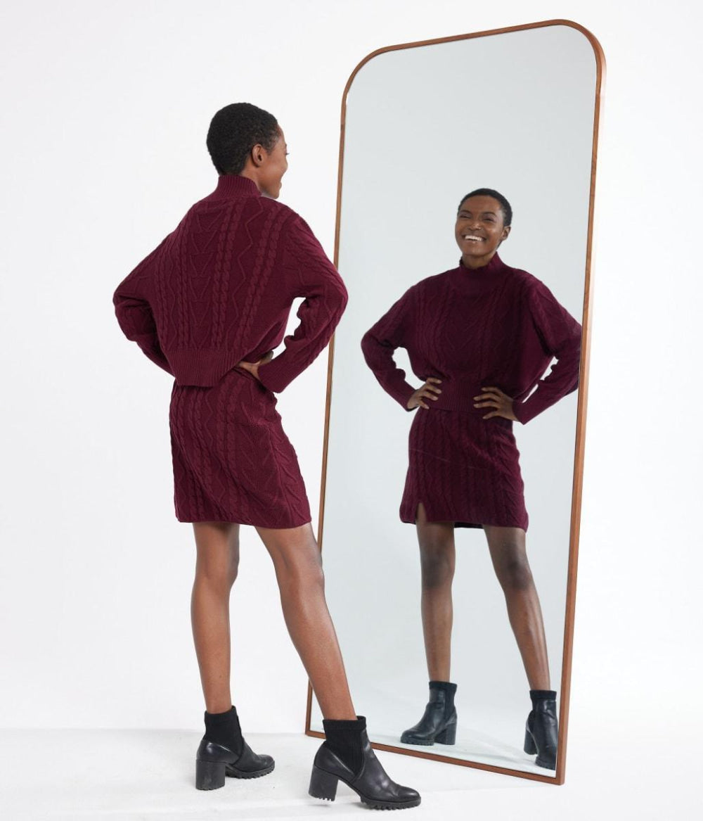 Lizzy Sweater Skirt - Maroon - 2XL - Skirt