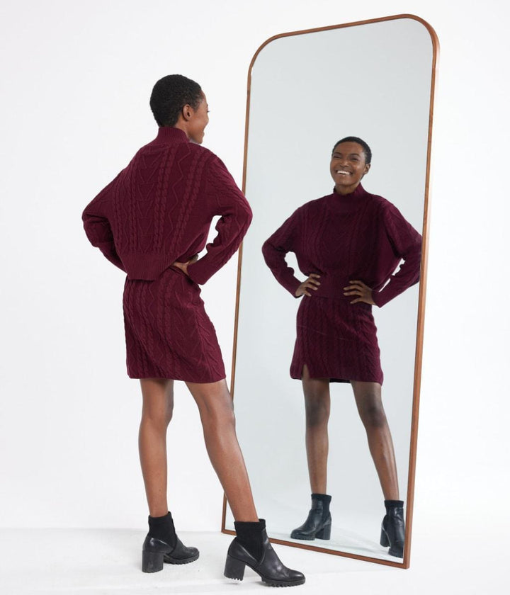 Lizzy Sweater Skirt - Maroon - 2XL - Skirt