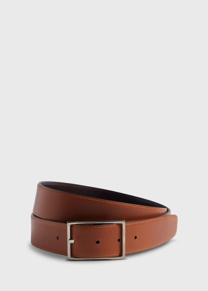 Vitello Cordo Reversible Belt - Dk.Brown/Cog
