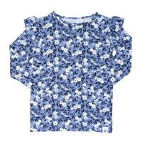 Ruffle Top - Vintage Floral Blue