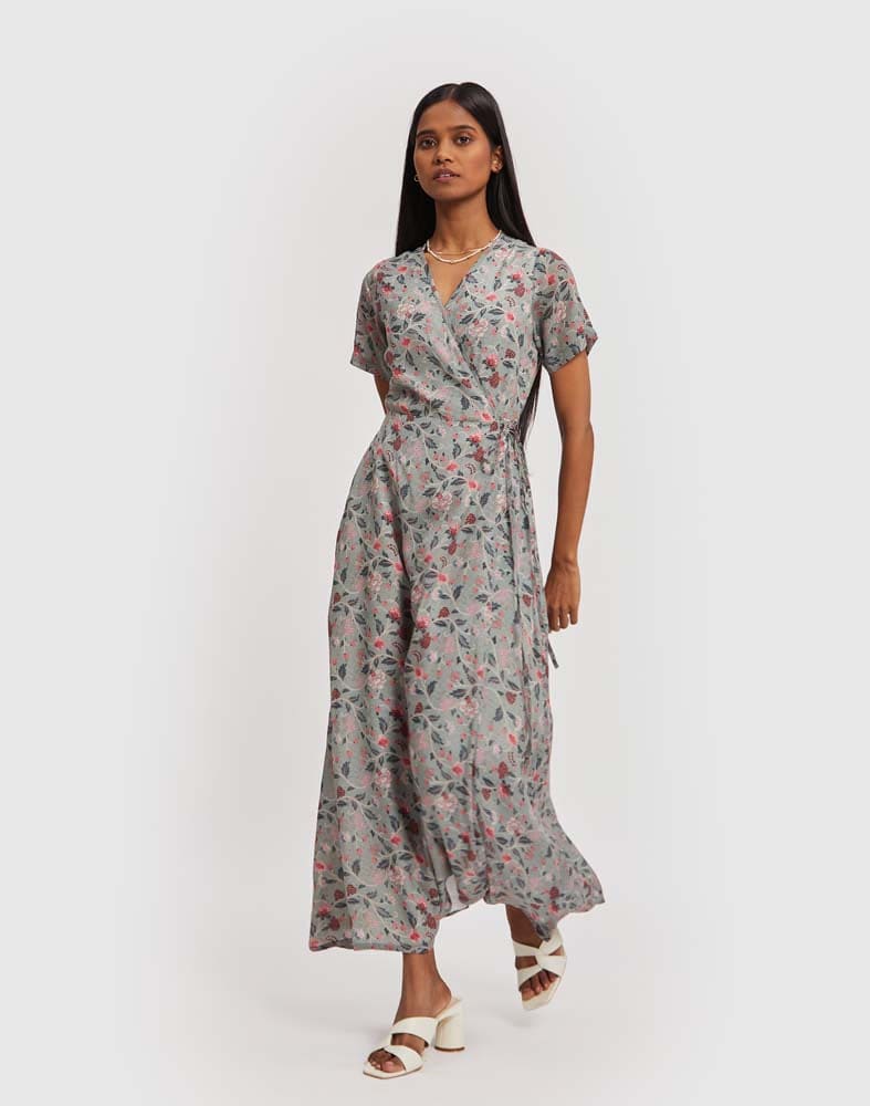 Maxi Wrap Dress - Green