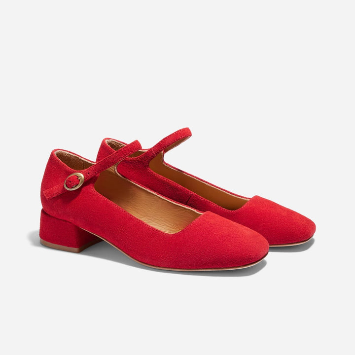 Luna Heeled Mary Jane - Red