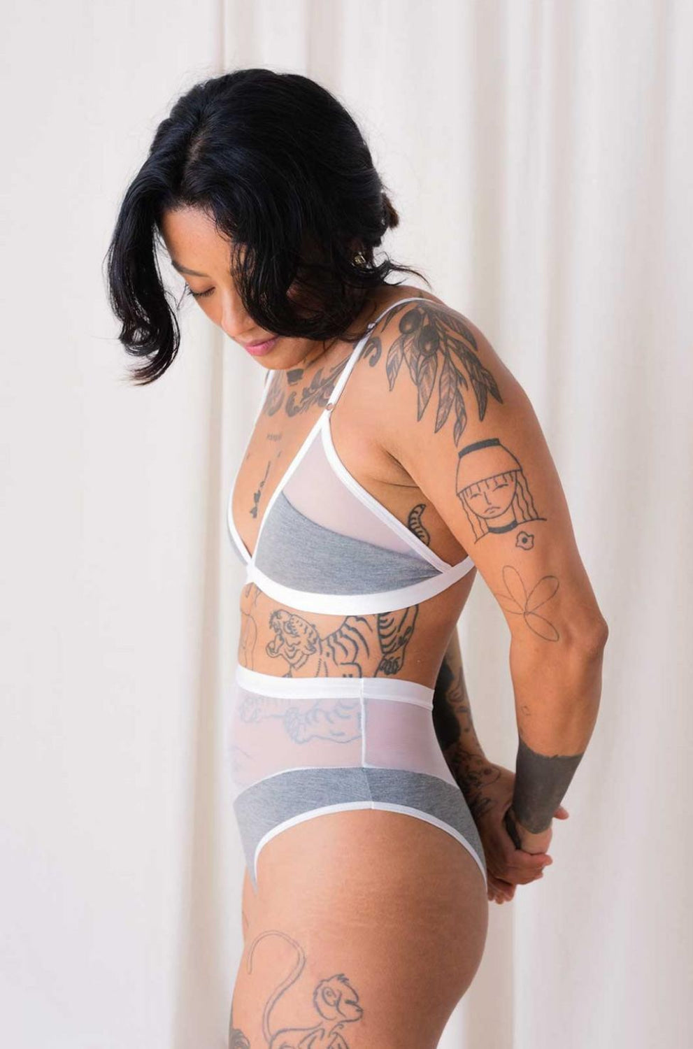 Logan High Cut Bikini - Grey - FINAL SALE - XS - Underwear