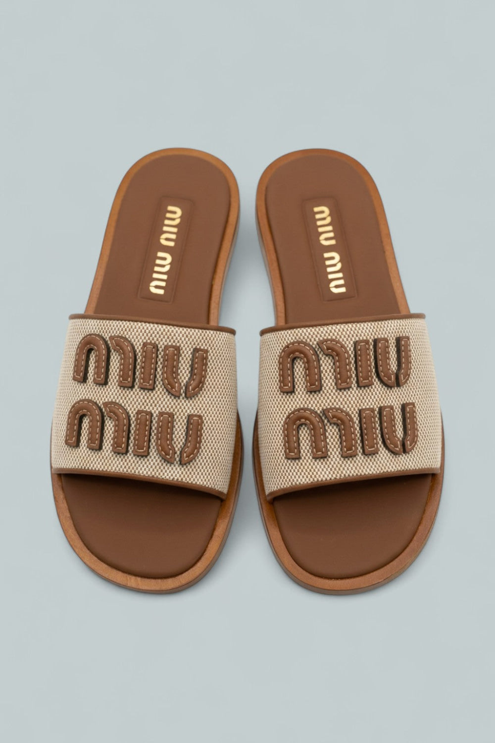 Logo Slide Sandals - Natura + Bra - EU 36 / US 6 - Sandals
