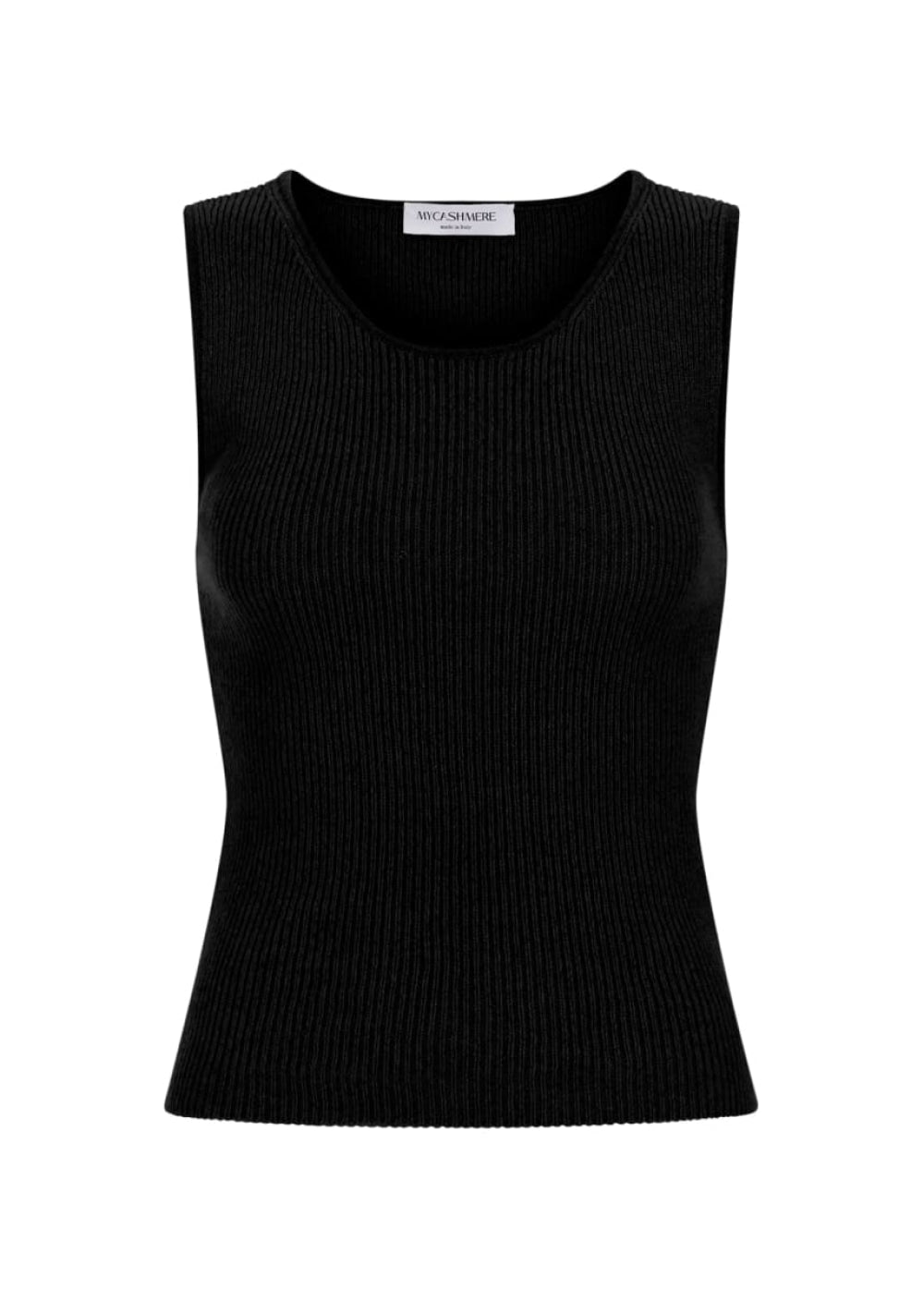 Lola | Cashmere Ribbed Tank Top - Black - Tank Top