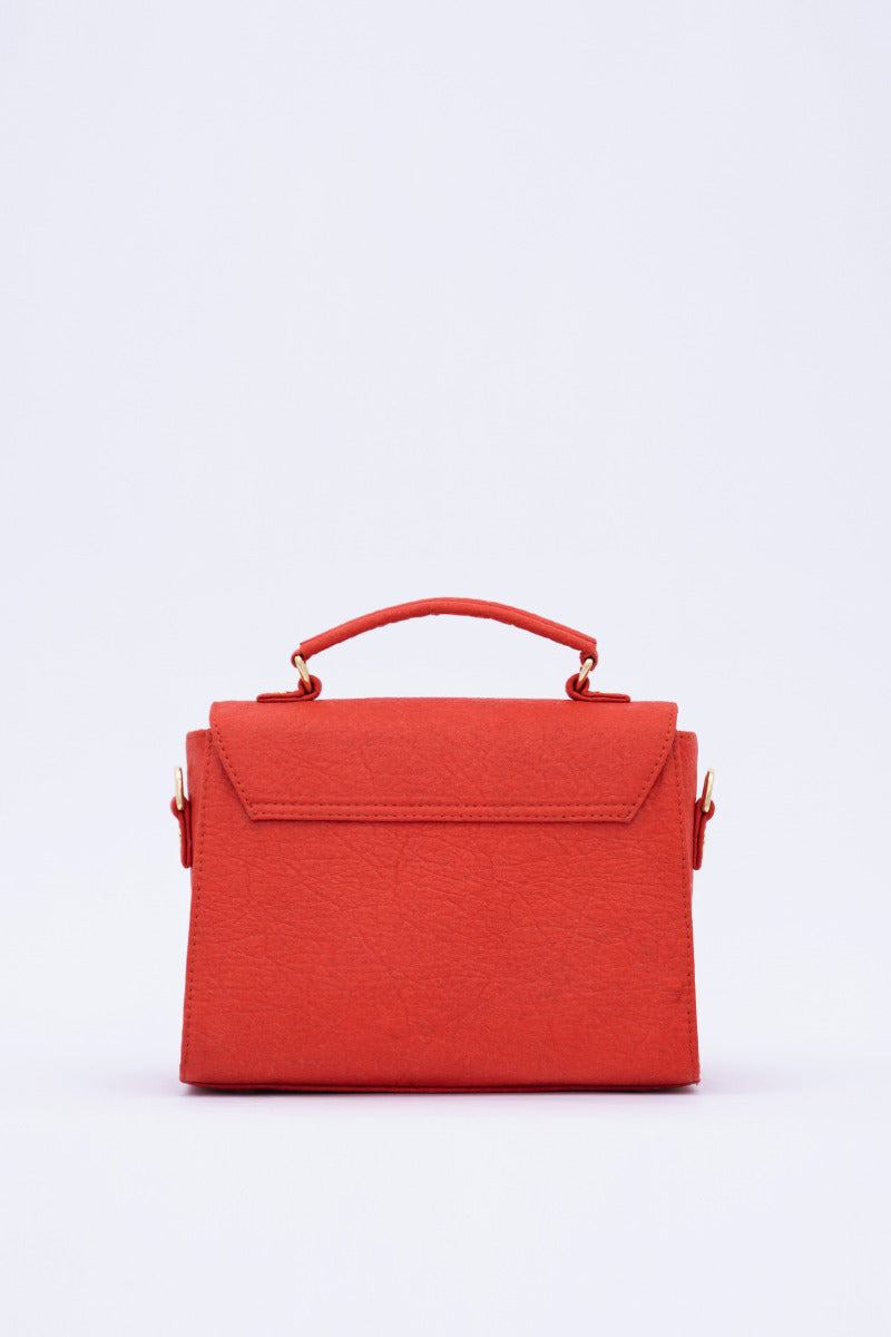 London Sadle Bag Pinatex - Cherry Red