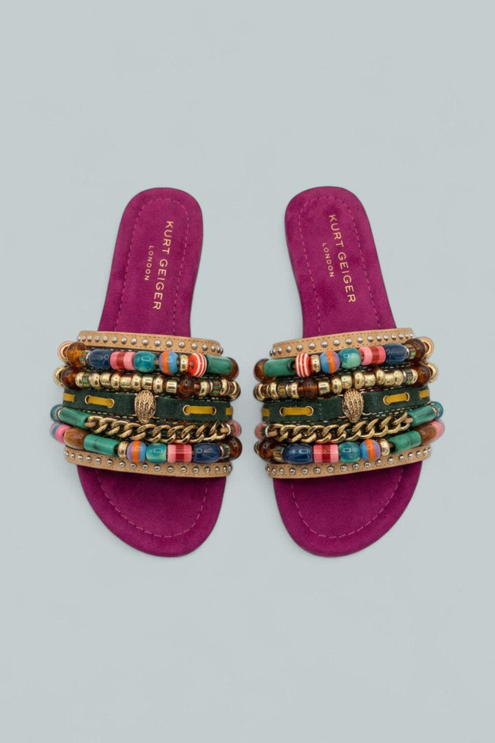 London Southbank Beaded Sandals - Open Pink - 8.5 - Sandals