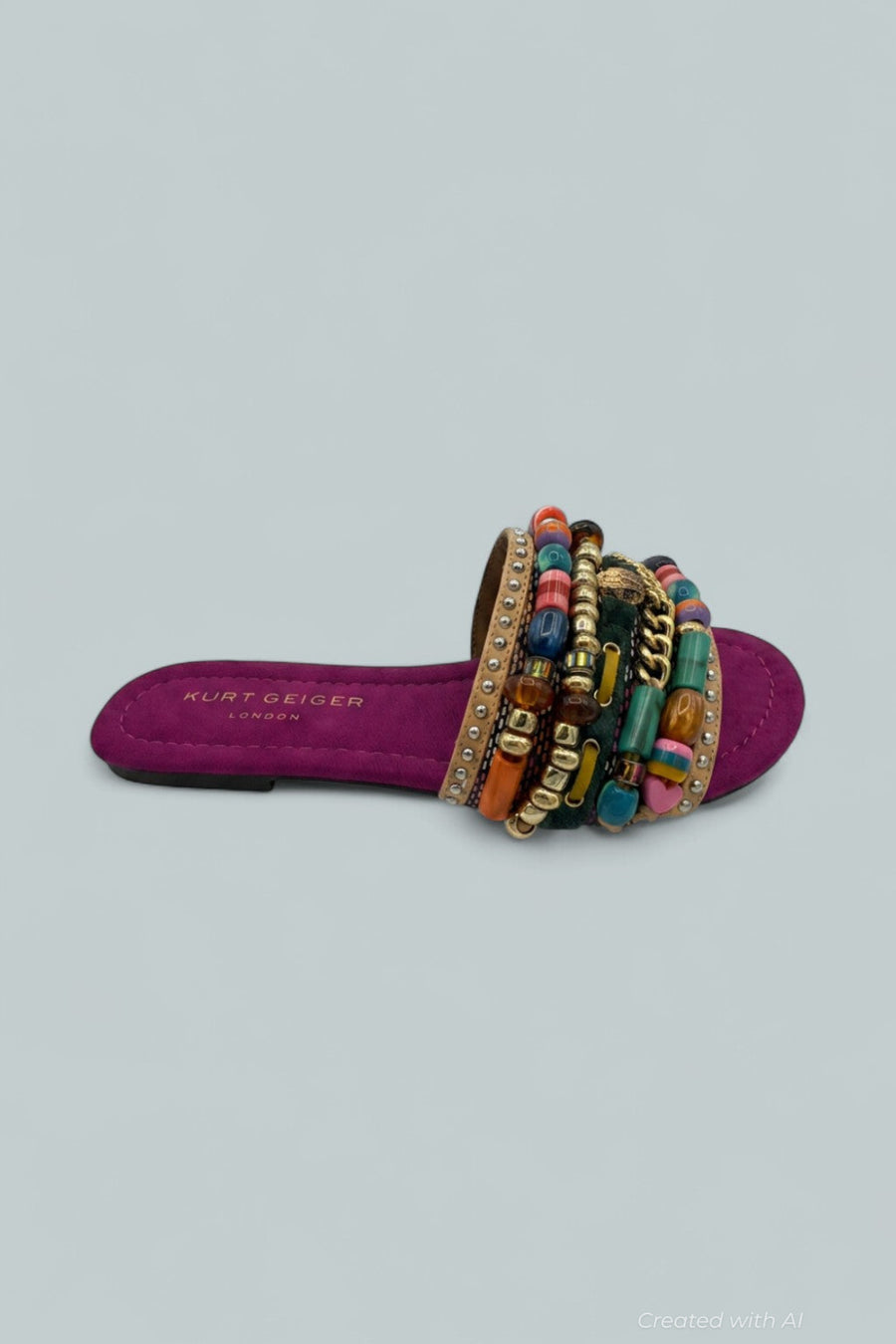 London Southbank Beaded Sandals - Open Pink - 8.5 - Sandals
