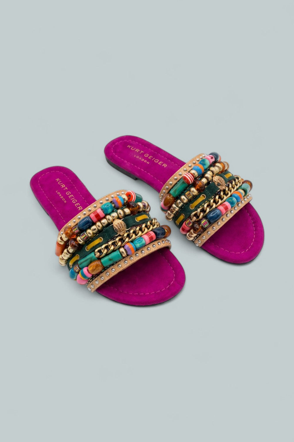 London Southbank Beaded Sandals - Open Pink - 8.5 - Sandals