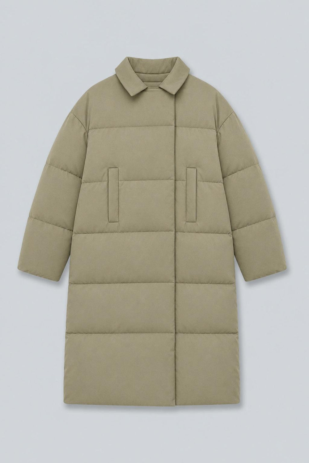 Long Puffer Coat - Sage - Coat