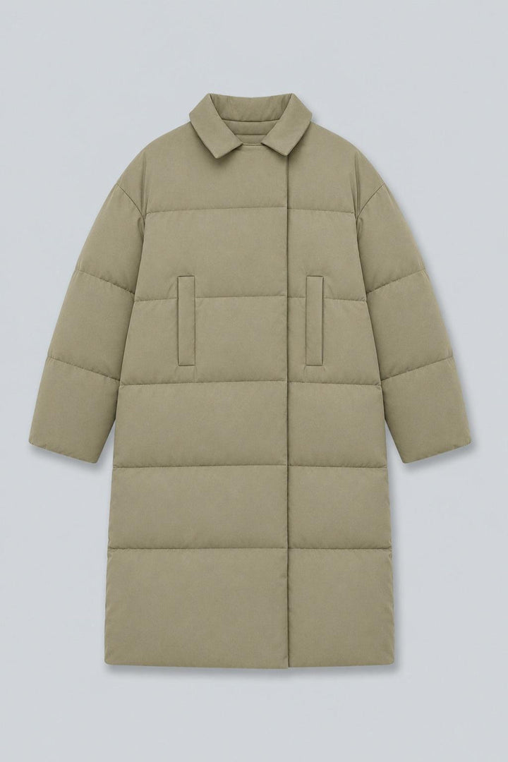 Long Puffer Coat - Sage - Coat