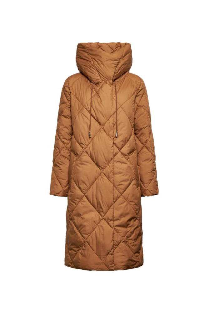 Long Quilted Down Coat - Biscuit - Coat