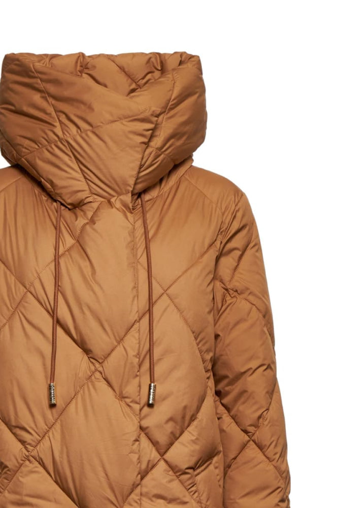 Long Quilted Down Coat - Biscuit - Coat
