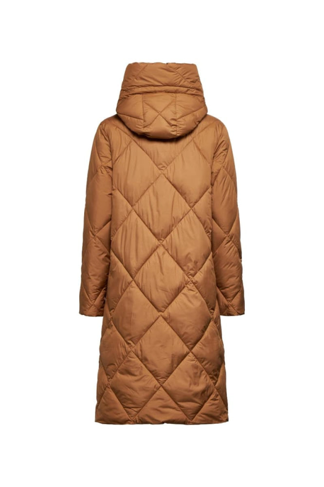 Long Quilted Down Coat - Biscuit - Coat
