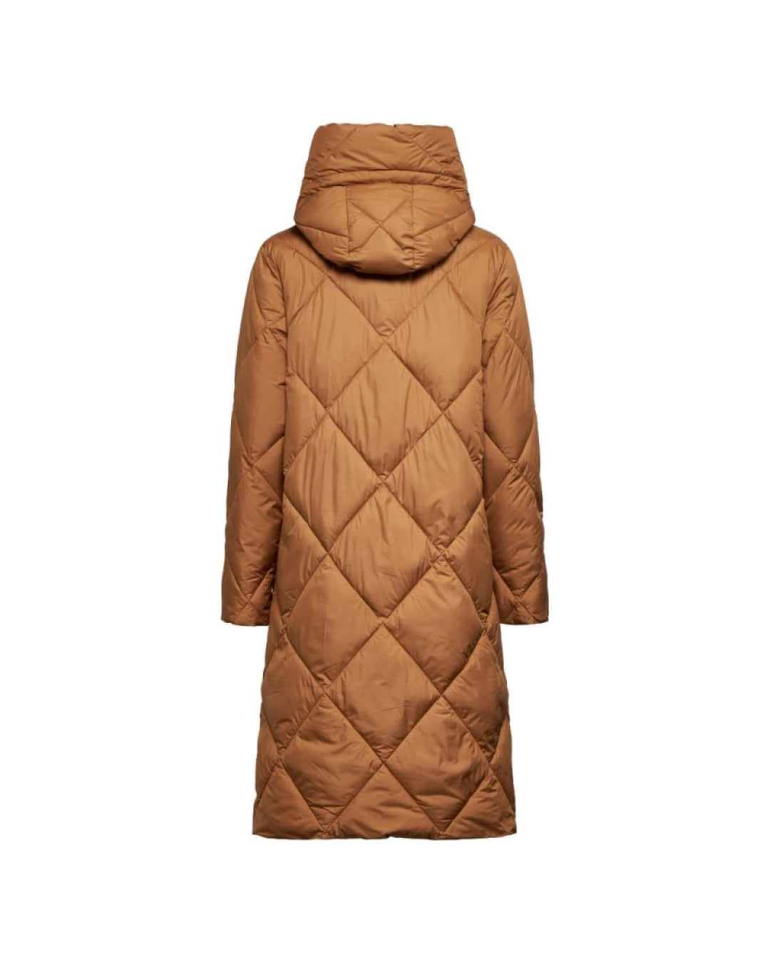Long Quilted Down Coat - Biscuit - Coat