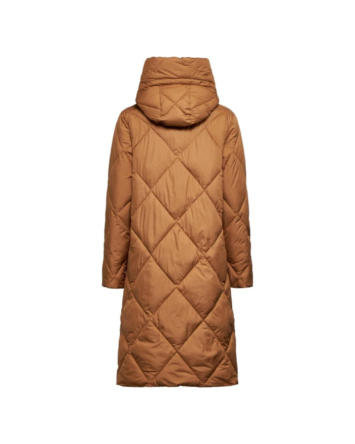 Long Quilted Down Coat - Biscuit - Coat