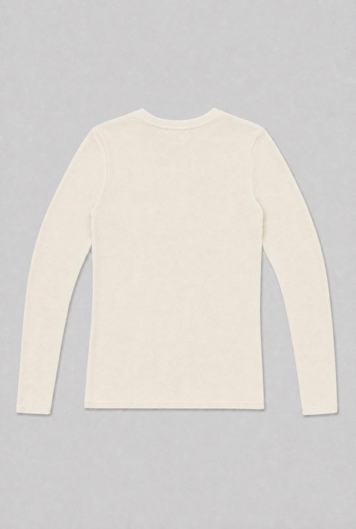 Long Sleeve Crew Neck Tee - Ivory - T-shirt