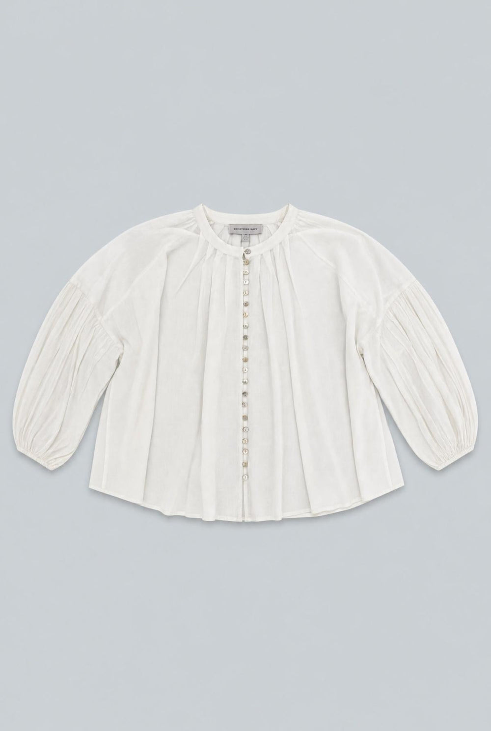 Long Sleeve Flowy Button Up - White - Button Down Shirt